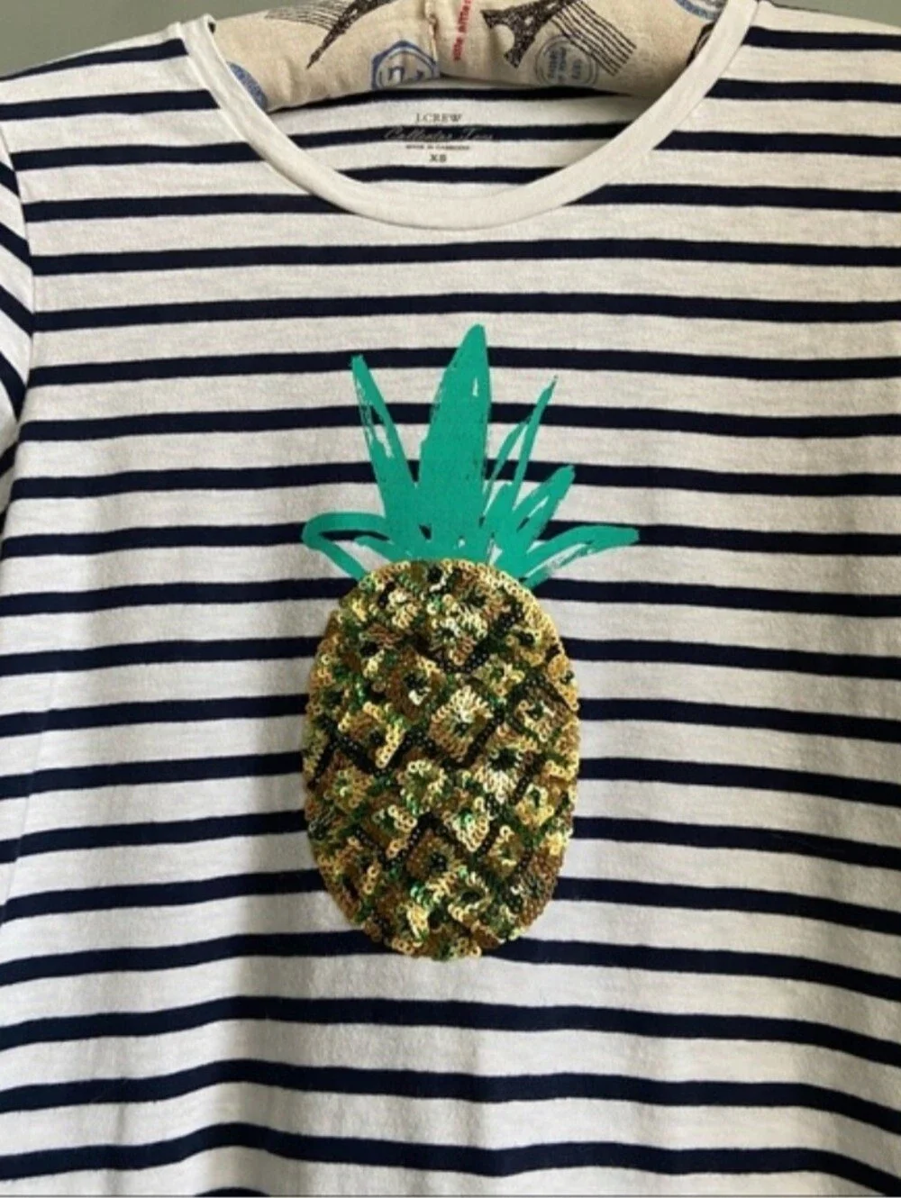 J. Crew Sequin Pineapple Tee Size Small